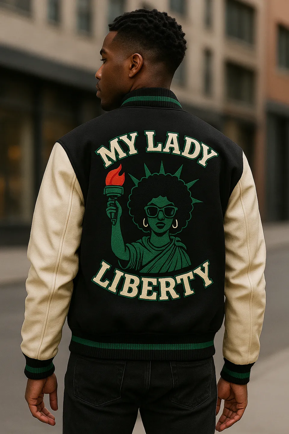 My Lady Liberty Letterman Jacket — existing brand product image